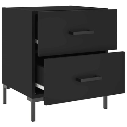 Sengeborde 2 stk Sort 40x35x47,5 cm træmateriale