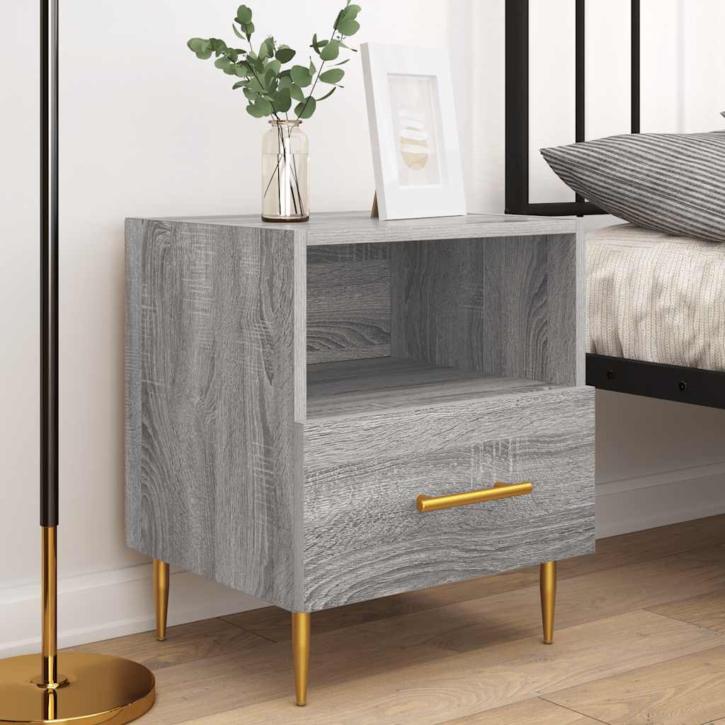 Nachttische 2 Stk. Grau Sonoma 40x35x47,5 cm Holzwerkstoff