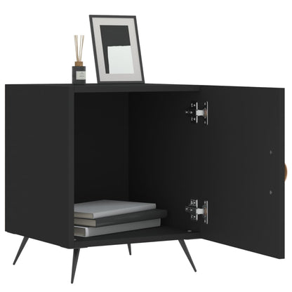 Sengeborde 2 stk Sort 40x40x50 cm træmateriale