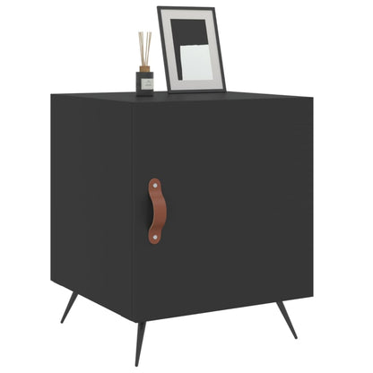 Sengeborde 2 stk Sort 40x40x50 cm træmateriale