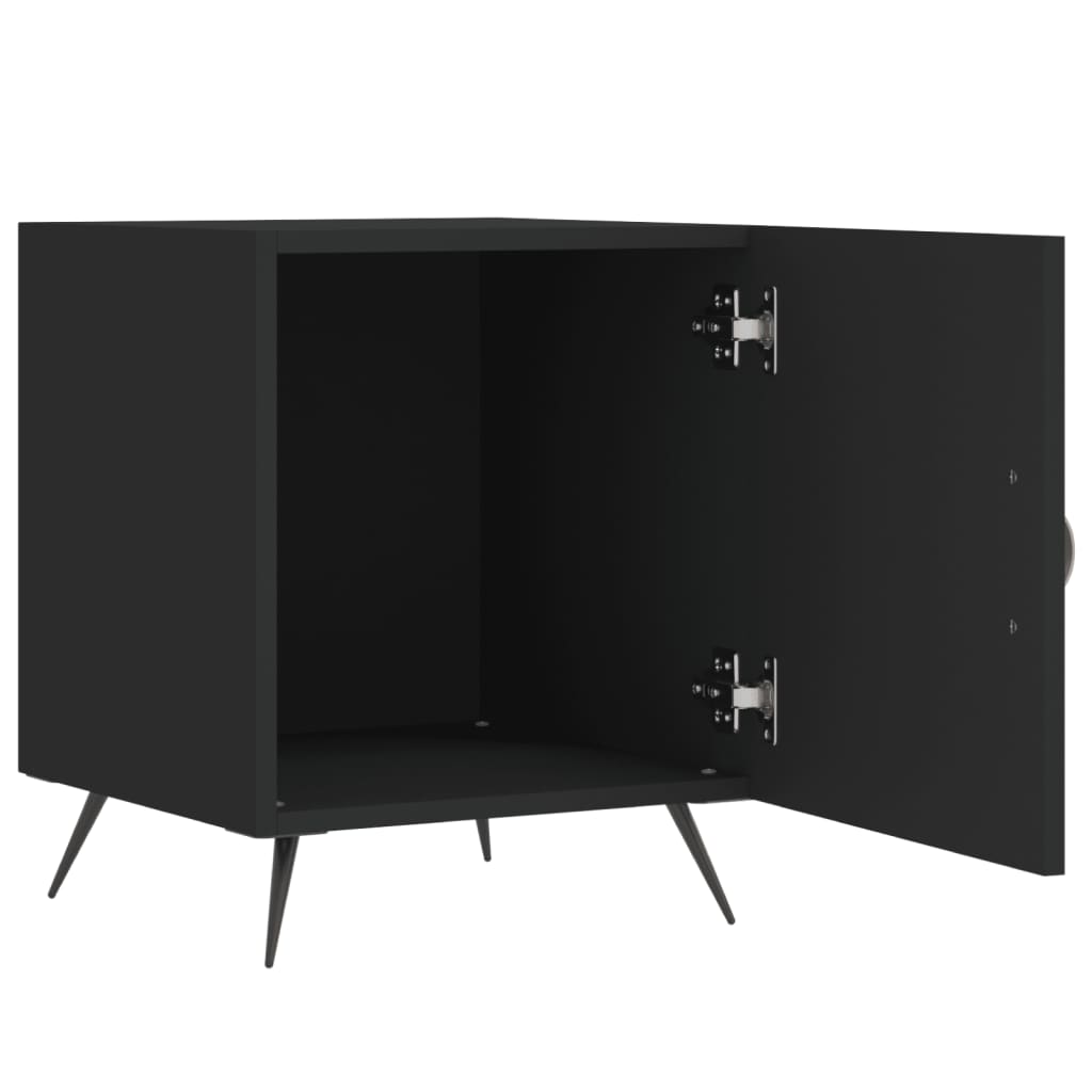 Sengeborde 2 stk Sort 40x40x50 cm træmateriale