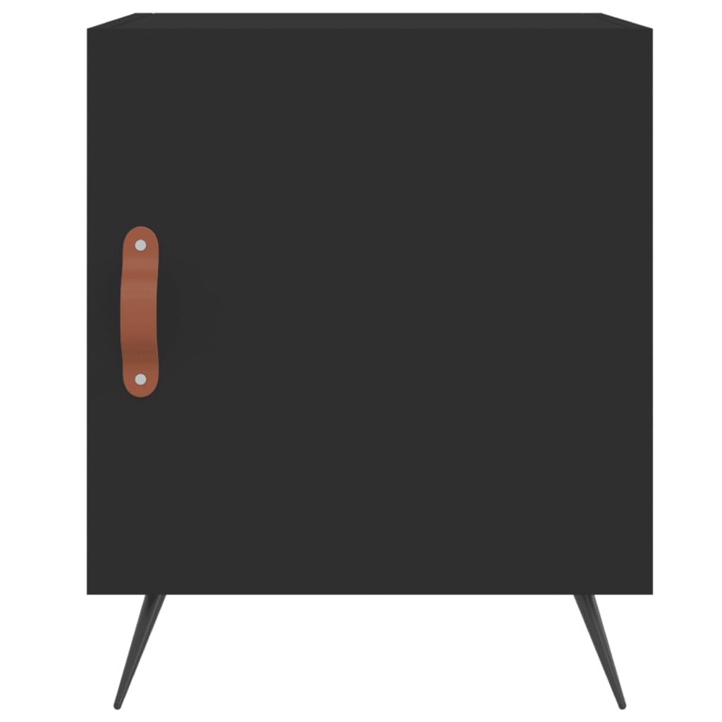 Sengeborde 2 stk Sort 40x40x50 cm træmateriale
