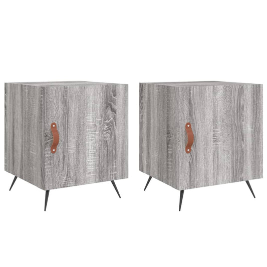 Nachttische 2 Stk. Grau Sonoma 40x40x50 cm Holzwerkstoff