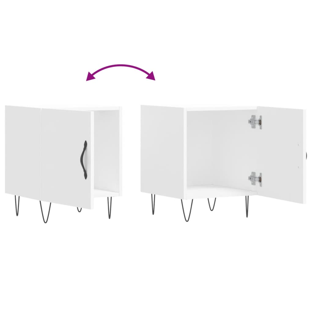 Nachttisch Weiß 40x40x50 cm Holzwerkstoff