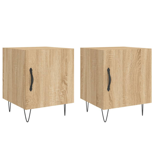 Nachttische 2 Stk. Sonoma-Eiche 40x40x50 cm Holzwerkstoff