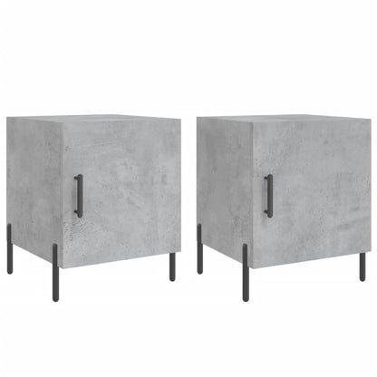 Nachttische 2 Stk. Betongrau 40x40x50 cm Holzwerkstoff