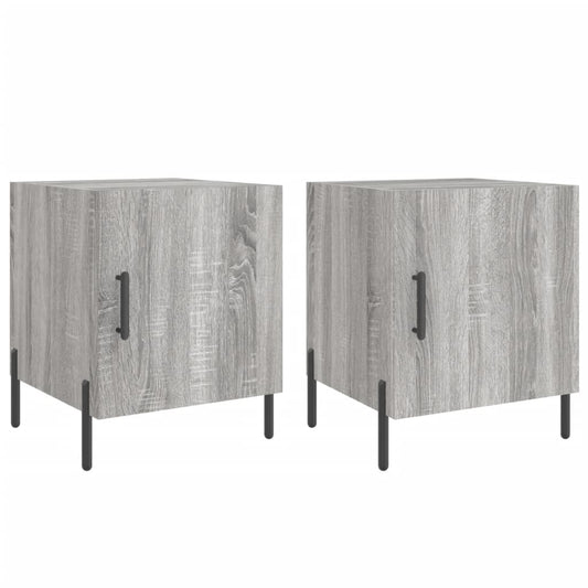 Nachttische 2 Stk. Grau Sonoma 40x40x50 cm Holzwerkstoff