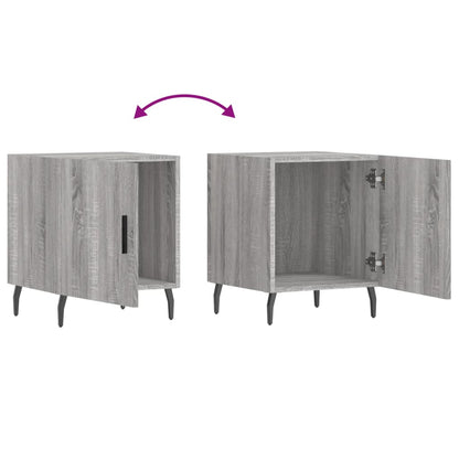 Nachttische 2 Stk. Grau Sonoma 40x40x50 cm Holzwerkstoff