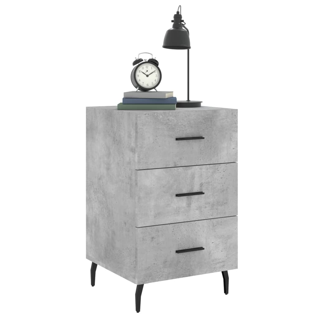 Nachttisch Betongrau 40x40x66 cm Holzwerkstoff