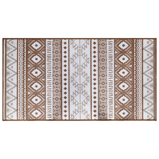 Outdoor-Teppich Braun und Weiß 80x150 cm Beidseitig Nutzbar