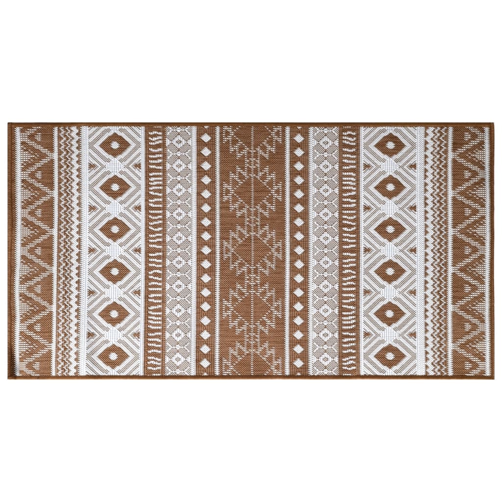 Outdoor-Teppich Braun und Weiß 80x150 cm Beidseitig Nutzbar