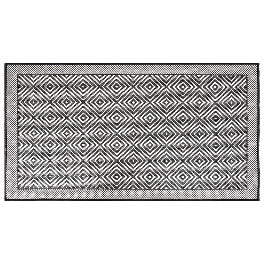 Outdoor-Teppich Grau und Weiß 80x150 cm Beidseitig Nutzbar