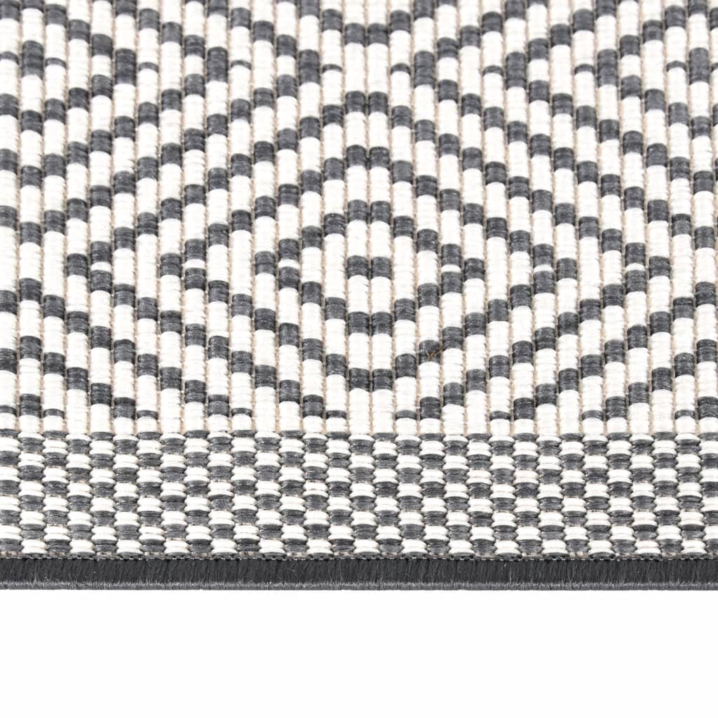 Outdoor-Teppich Grau und Weiß 80x150 cm Beidseitig Nutzbar