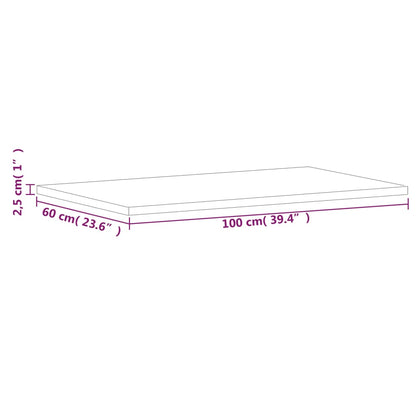 Tischplatte 100x60x2,5 cm Rechteckig Massivholz Buche