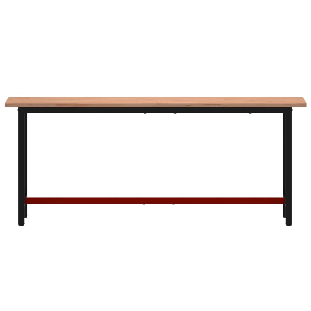 Werkbank 200x55x81,5 cm Massivholz Buche und Metall