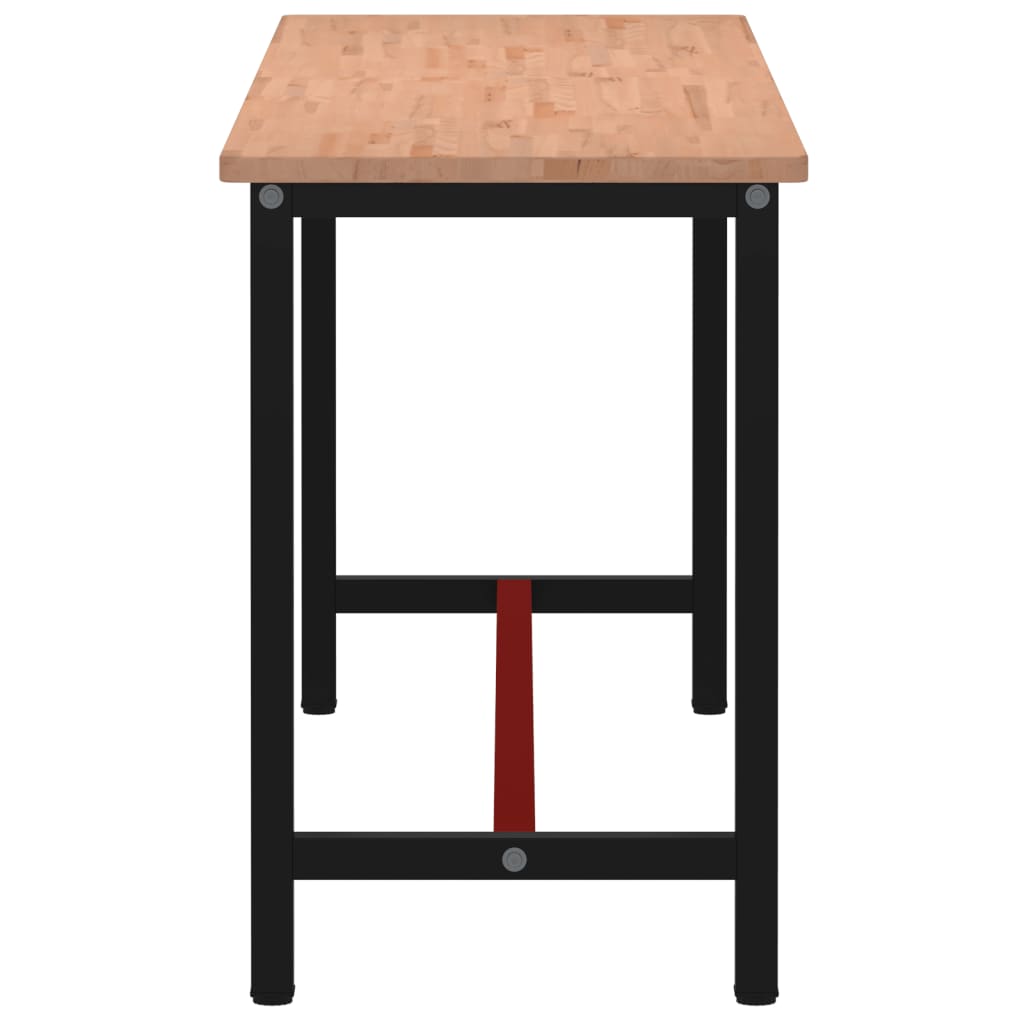 Werkbank 200x55x81,5 cm Massivholz Buche und Metall