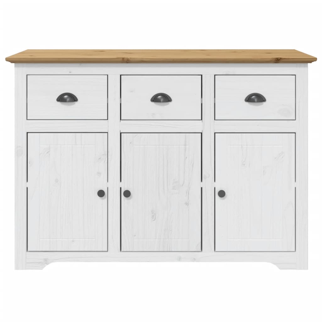Sideboard BODO Weiß und Braun 115,5x44x80 cm Massivholz Kiefer