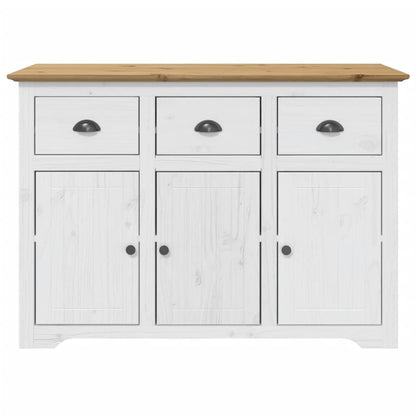 Sideboard BODO Weiß und Braun 115,5x44x80 cm Massivholz Kiefer