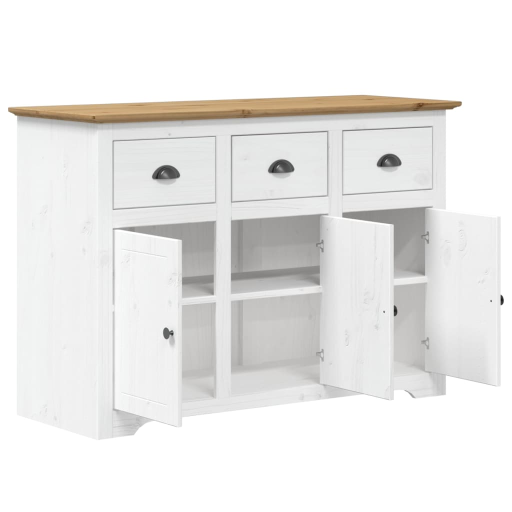 Sideboard BODO Weiß und Braun 115,5x44x80 cm Massivholz Kiefer