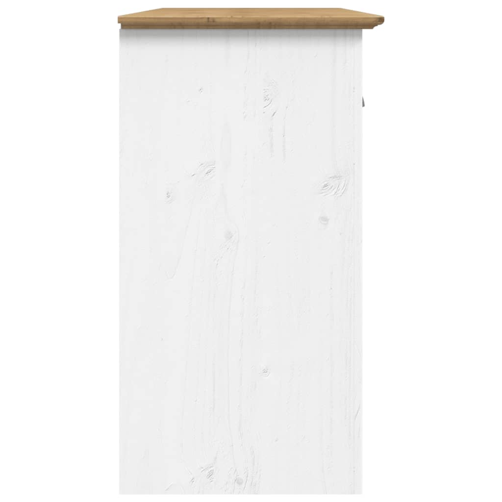 Sideboard BODO Weiß und Braun 115,5x44x80 cm Massivholz Kiefer