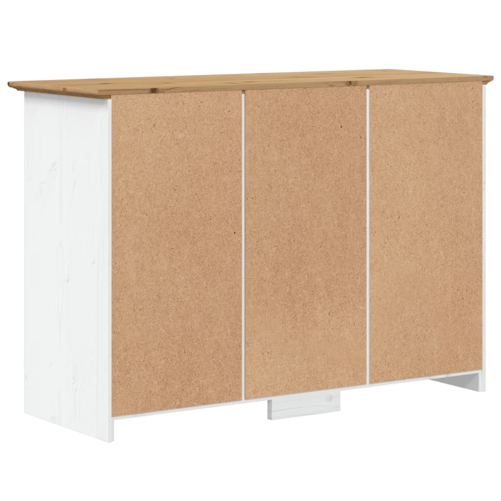 Sideboard BODO Weiß und Braun 115,5x44x80 cm Massivholz Kiefer