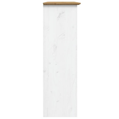 Vitrinenschrank mit Glastüren BODO Weiß und Braun Kiefernholz
