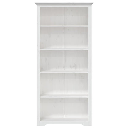 Bücherregal 5 Fächer BODO Weiß 82x40x173 cm Massivholz Kiefer
