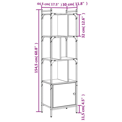 Bücherregal mit Tür Räuchereiche 44,5x30x154,5 cm Holzwerkstoff