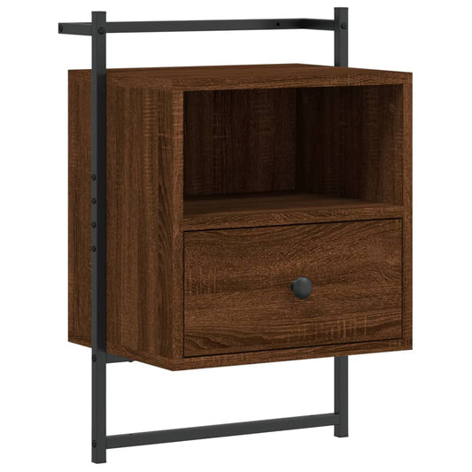 Wand-Nachttisch Braun Eiche 40x30x61 cm Holzwerkstoff