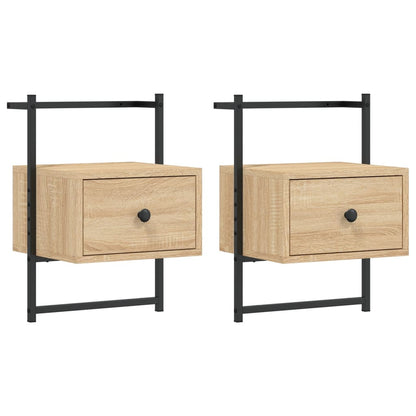 Wand-Nachttische 2 Stk. Sonoma-Eiche 35x30x51 cm Holzwerkstoff