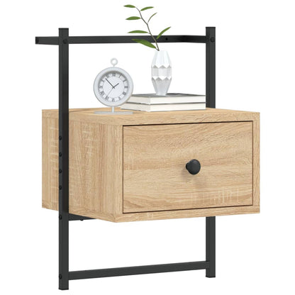 Wand-Nachttische 2 Stk. Sonoma-Eiche 35x30x51 cm Holzwerkstoff