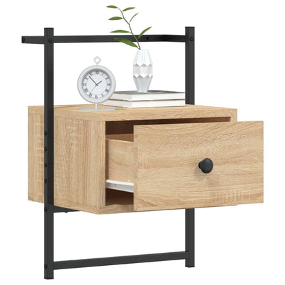 Wand-Nachttische 2 Stk. Sonoma-Eiche 35x30x51 cm Holzwerkstoff
