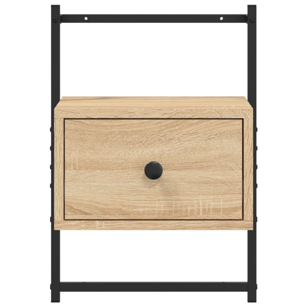 Wand-Nachttische 2 Stk. Sonoma-Eiche 35x30x51 cm Holzwerkstoff