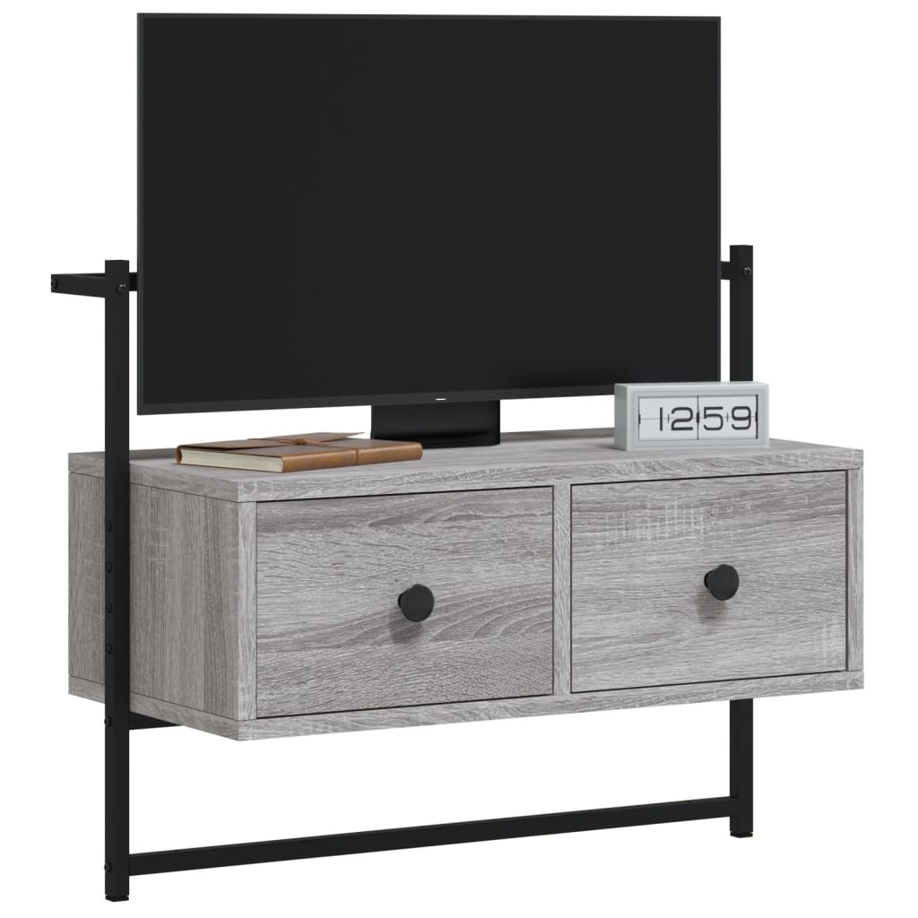 TV overskab grå Sonoma 60,5x30x51 cm træmateriale