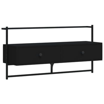 TV-Wandschrank Schwarz 100,5x30x51 cm Holzwerkstoff