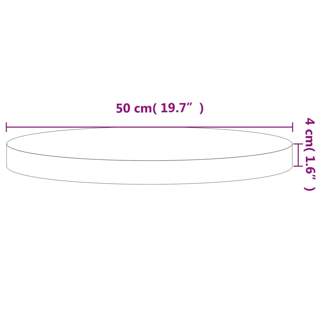 Tischplatte Ø50x4 cm Rund Massivholz Buche