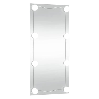 Wandspiegel mit LED-Leuchten 30x60 cm Glas Rechteckig