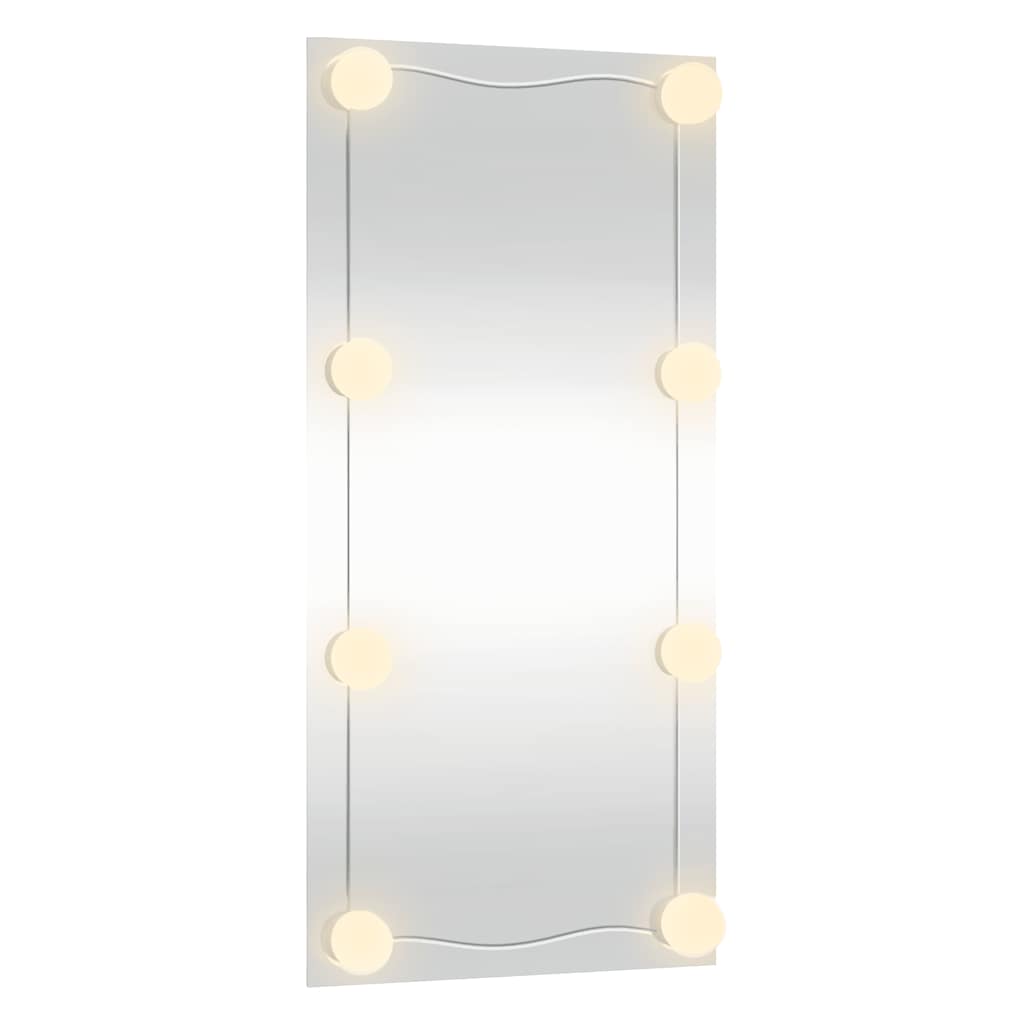 Wandspiegel mit LED-Leuchten 30x60 cm Glas Rechteckig