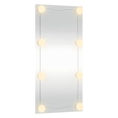 Wandspiegel mit LED-Leuchten 30x60 cm Glas Rechteckig