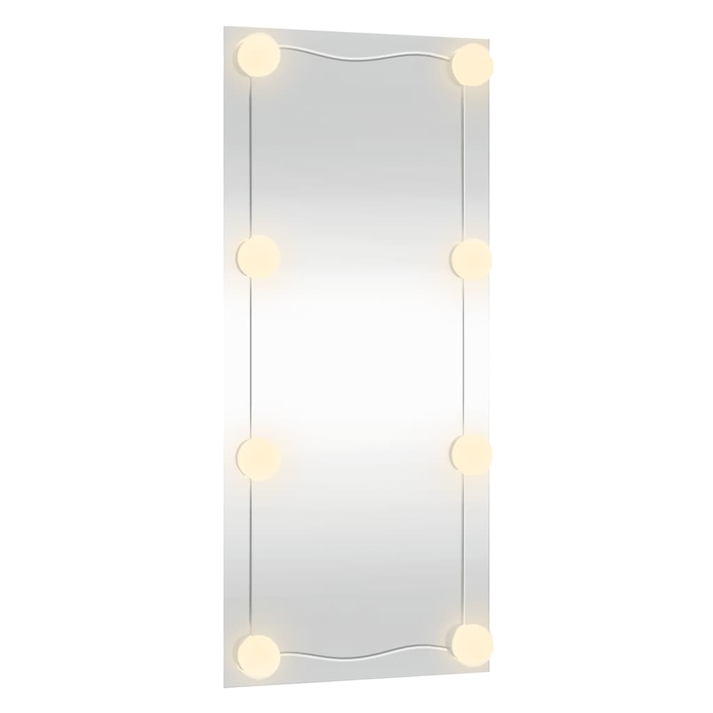 Wandspiegel mit LED-Leuchten 30x80 cm Glas Rechteckig