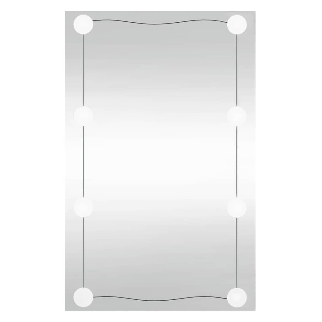 Wandspiegel mit LED-Leuchten 40x60 cm Glas Rechteckig