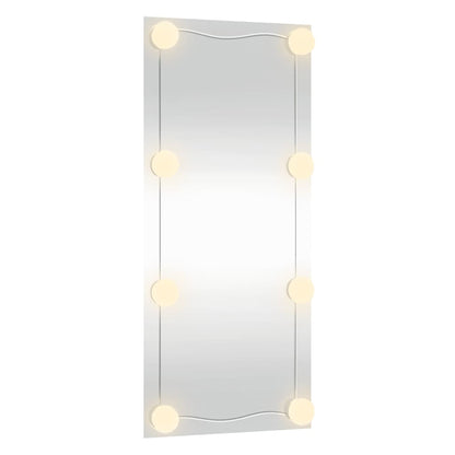 Wandspiegel mit LED-Leuchten 40x80 cm Glas Rechteckig