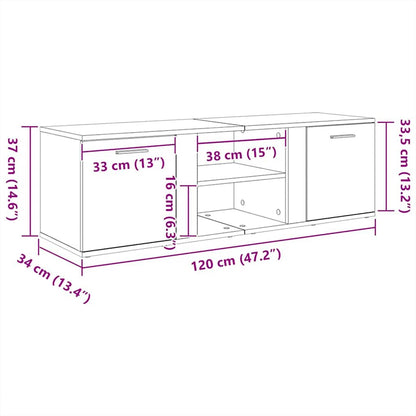 TV-Schrank Grau Sonoma 120x34x37 cm Holzwerkstoff