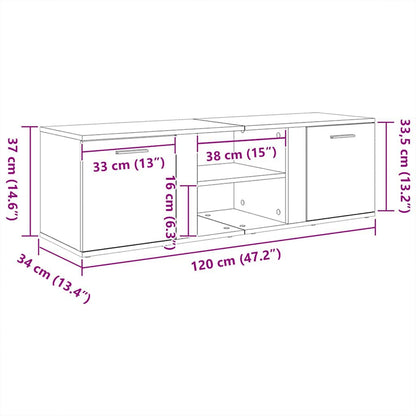 TV-Schrank Braun Eichen-Optik 120x34x37 cm Holzwerkstoff