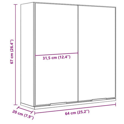 Spiegelschrank Schwarz 64x20x67 cm Holzwerkstoff