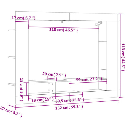TV-Schrank Schwarz 152x22x113 cm Holzwerkstoff