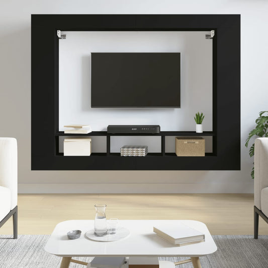 TV-Schrank Schwarz 152x22x113 cm Holzwerkstoff