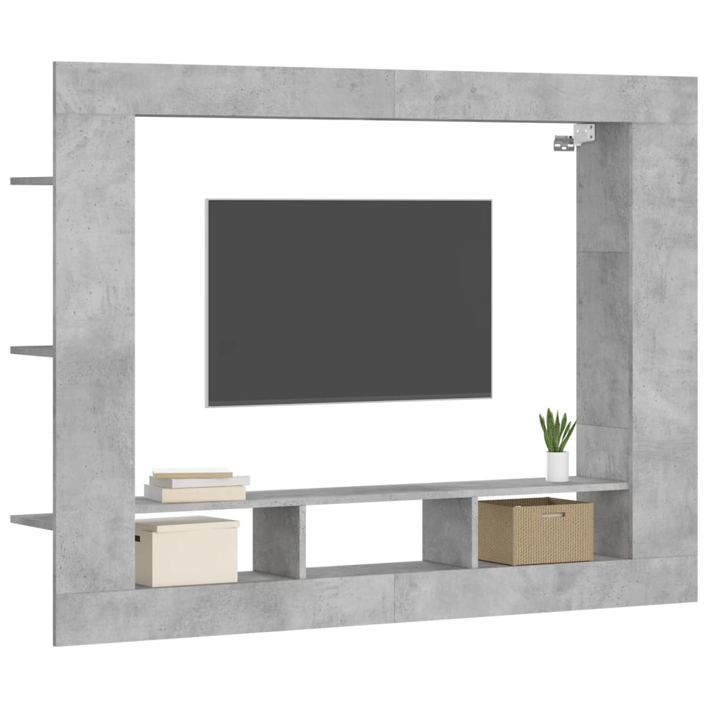 TV-Schrank Betongrau 152x22x113 cm Holzwerkstoff
