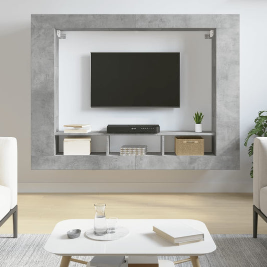 TV-Schrank Betongrau 152x22x113 cm Holzwerkstoff