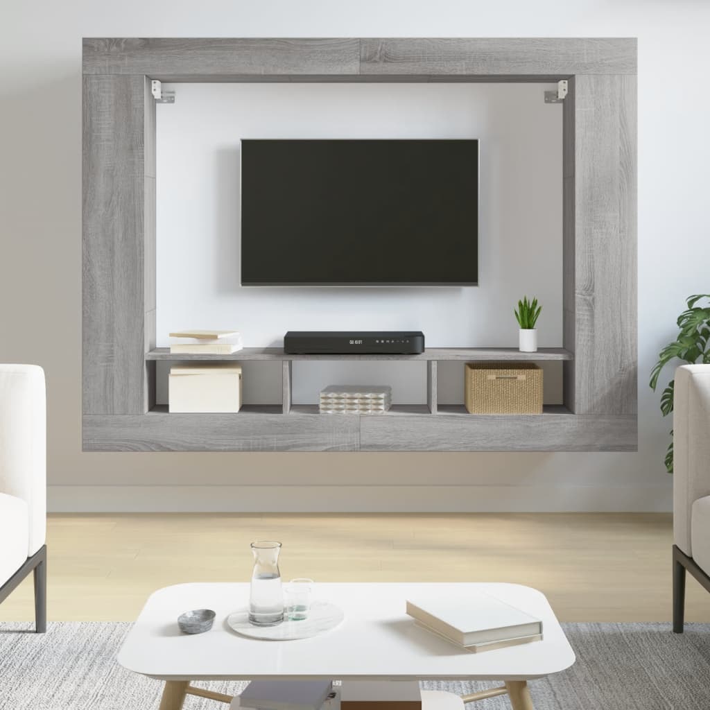 TV-Schrank Grau Sonoma 152x22x113 cm Holzwerkstoff